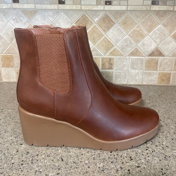 SOUL Naturalizer Apollo Women’s Toffee Brown Wedge Boots Size 10 - Picture 6 of 10